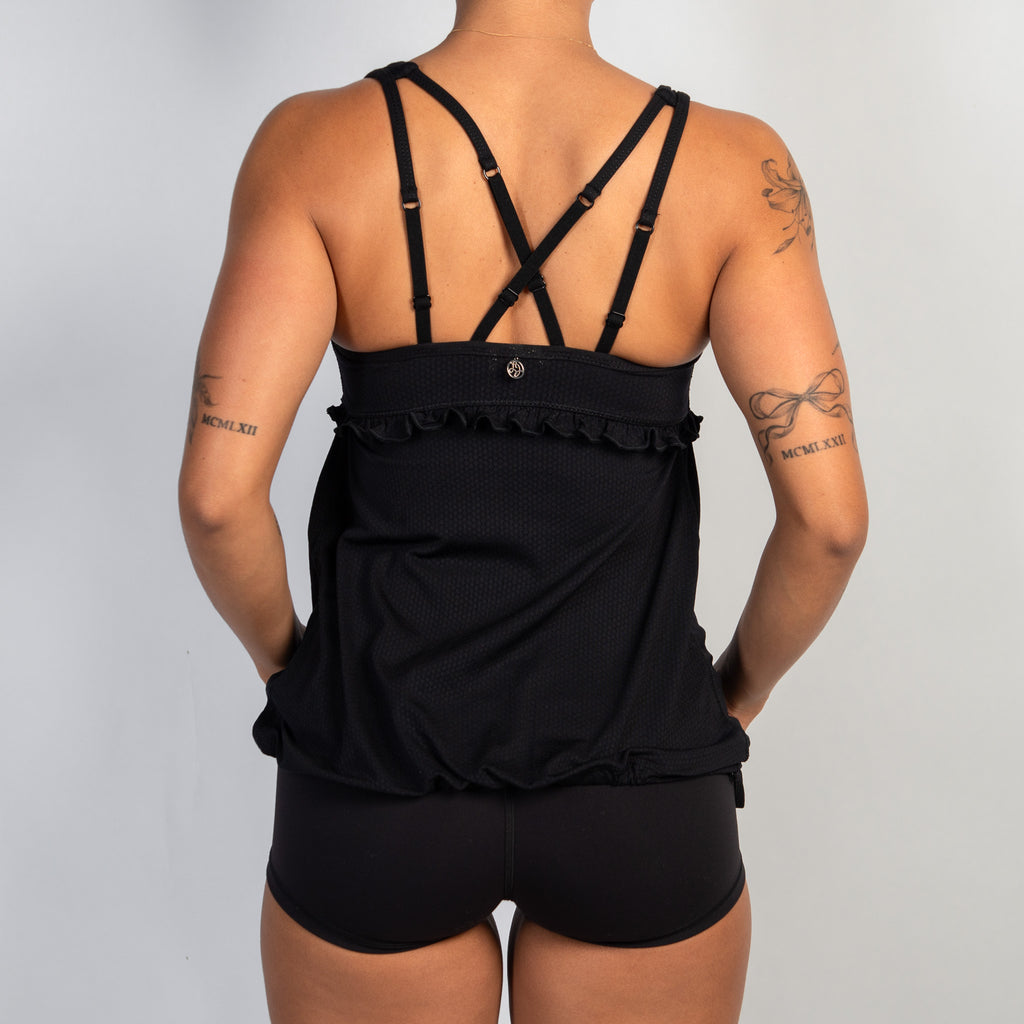 BLACK BABYDOLL TANK TOP