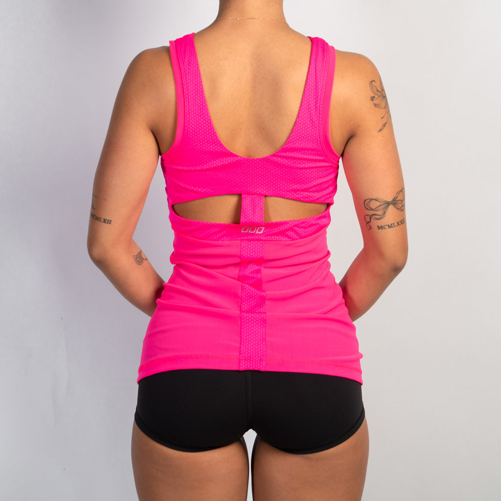 FLURO PINK MESH TANK TOP