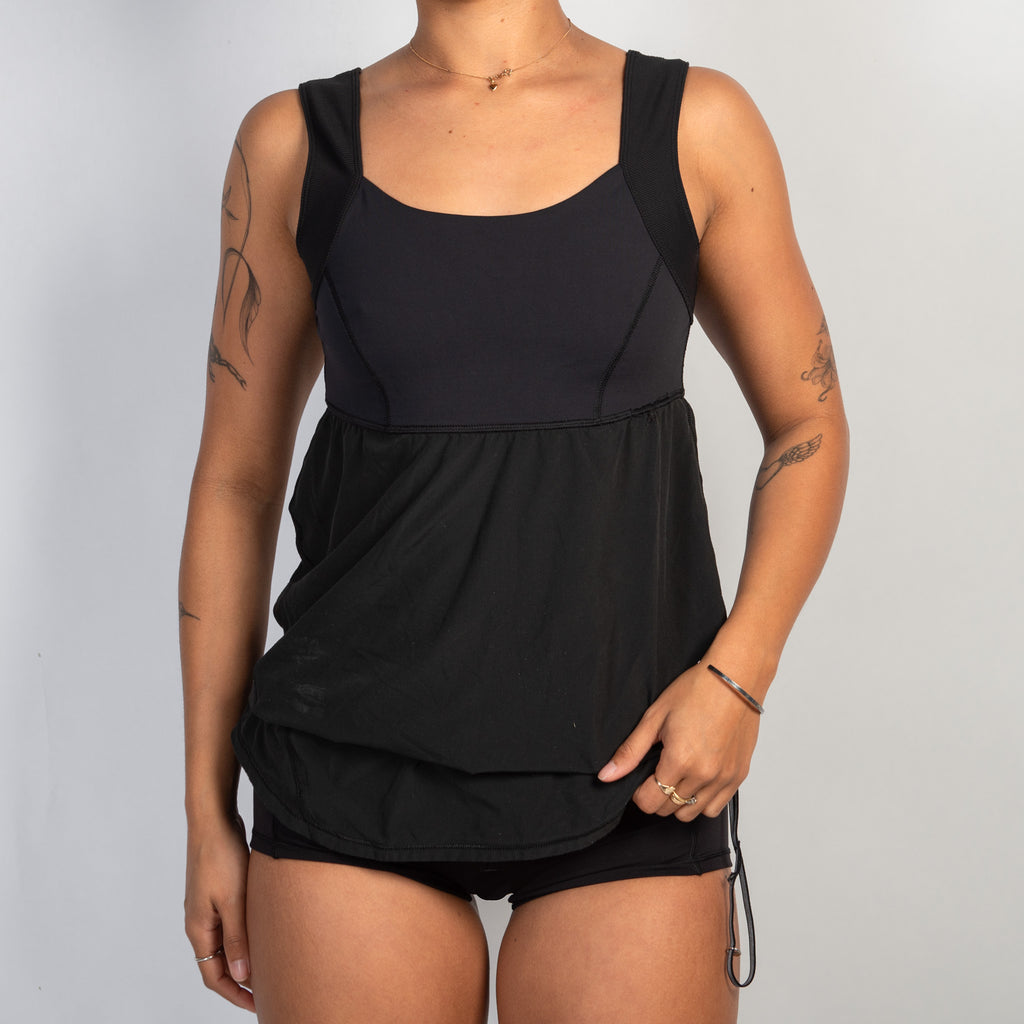 BLACK BABYDOLL TANK TOP