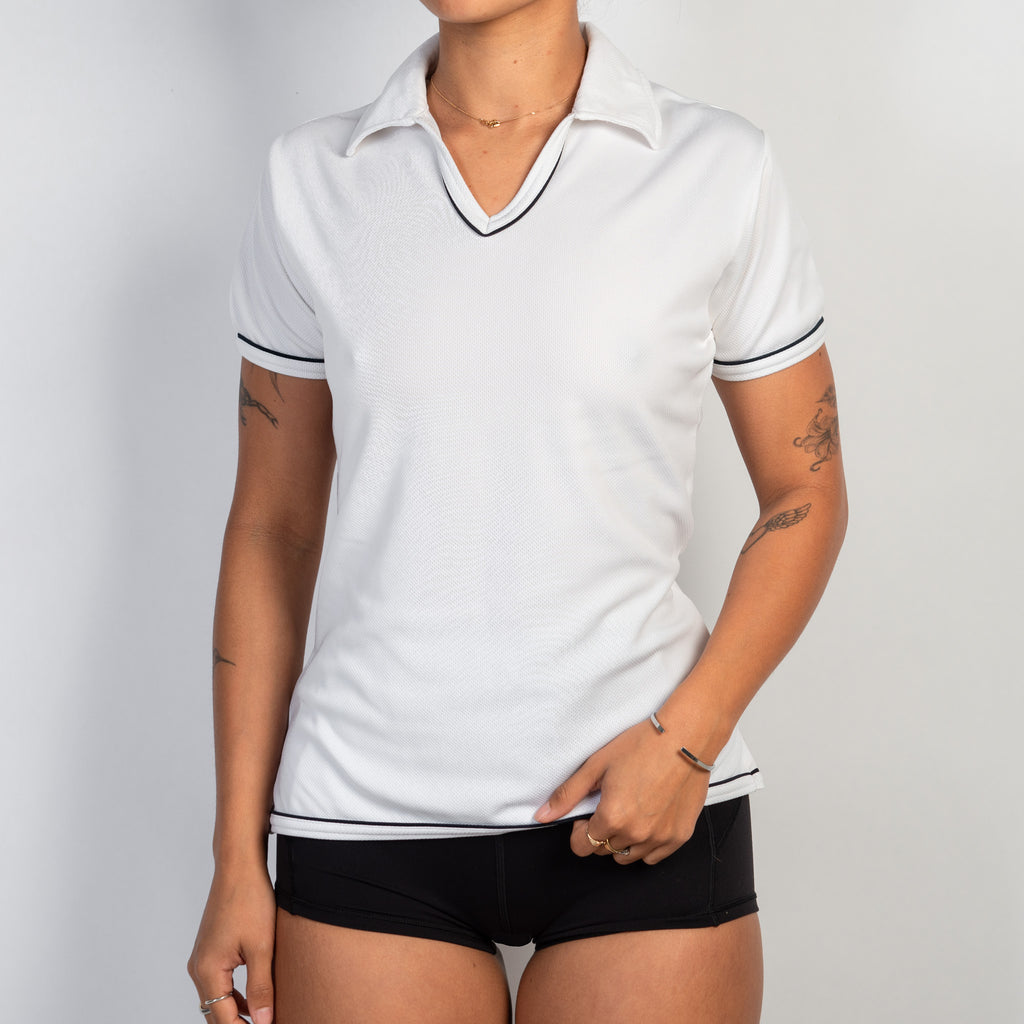 WHITE ACTIVE POLO SHIRT