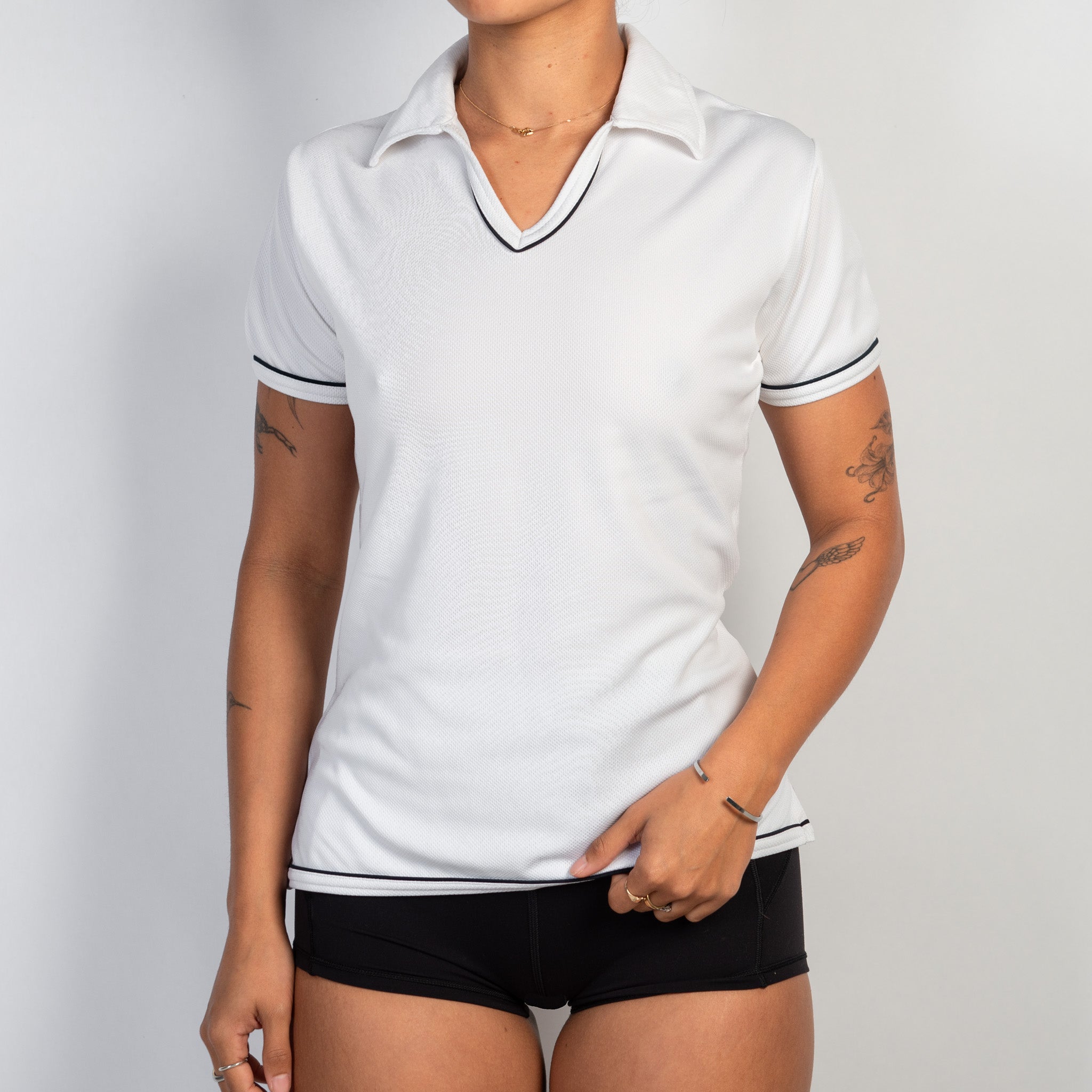 WHITE ACTIVE POLO SHIRT