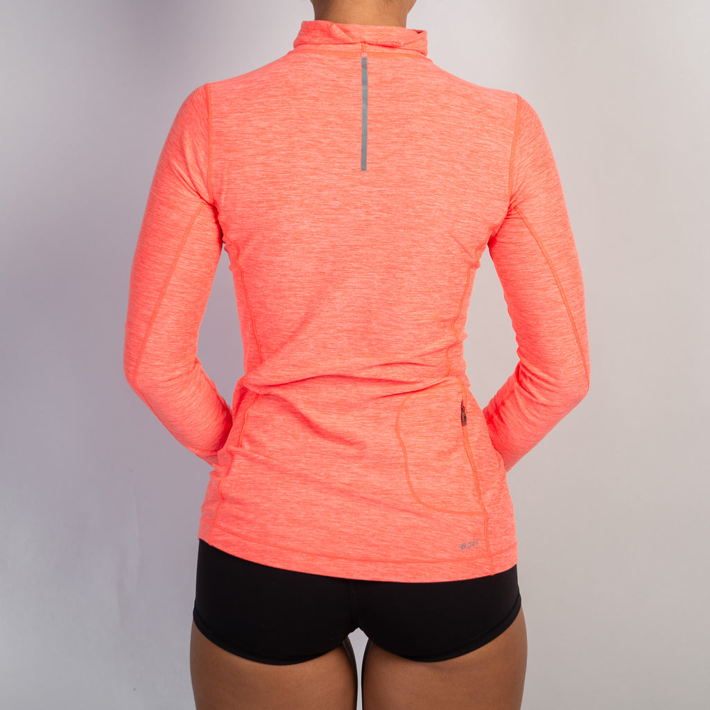ORANGE STRETCH ZIP TOP