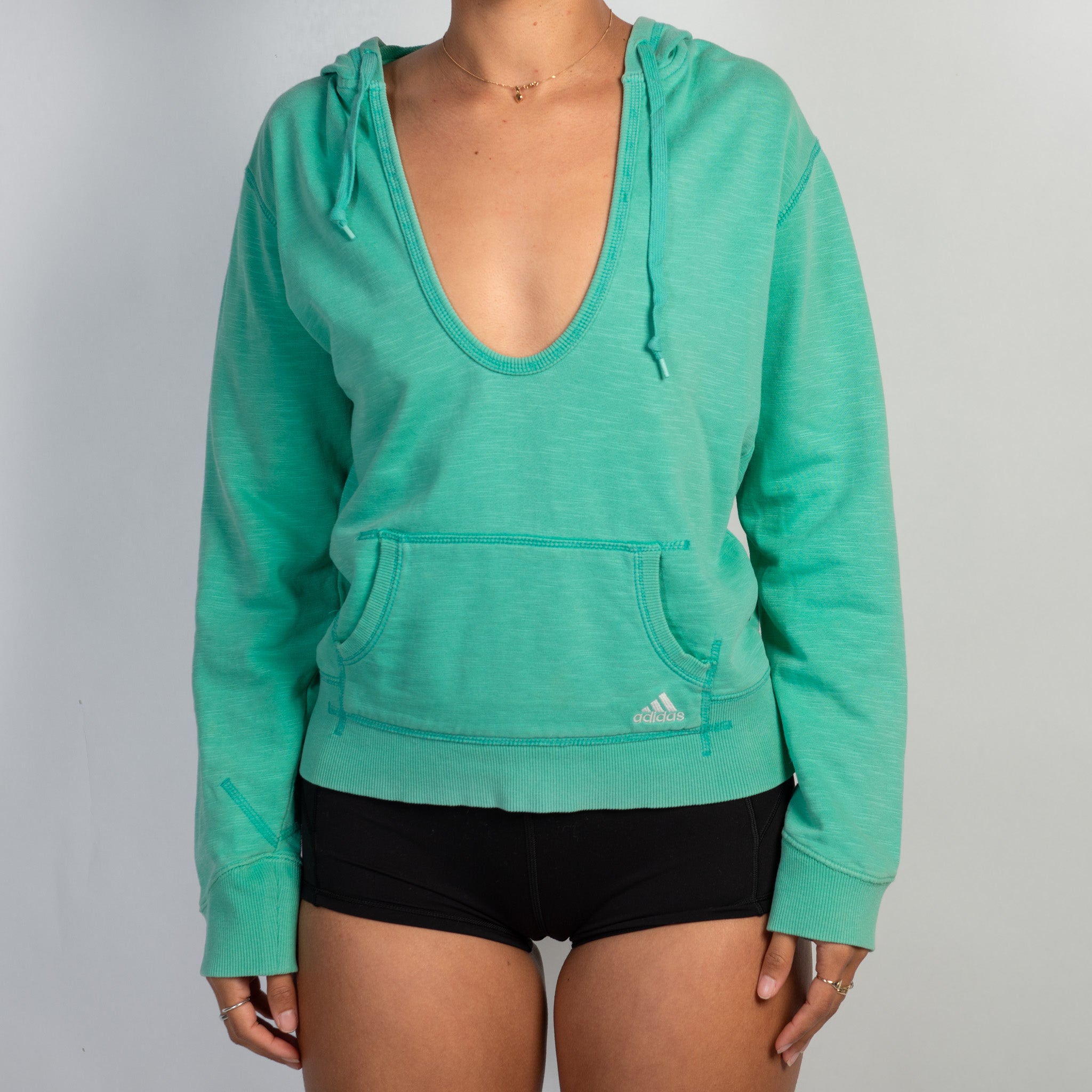 GREEN COTTON HOODIE
