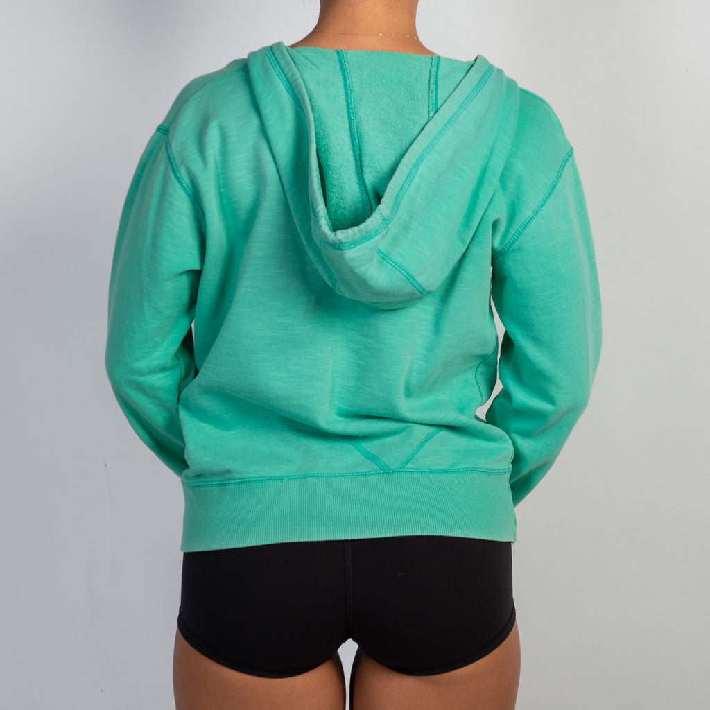 GREEN COTTON HOODIE