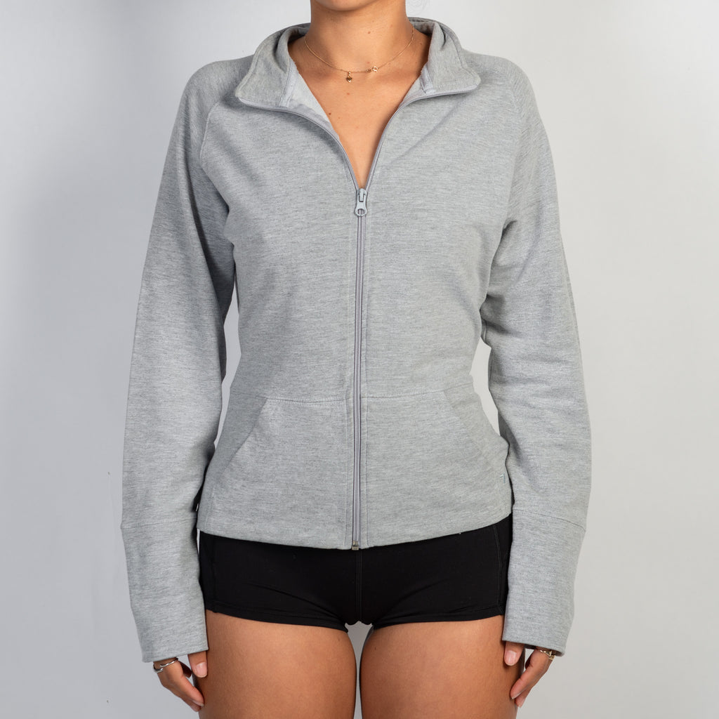 GREY COTTON ZIP JACKET