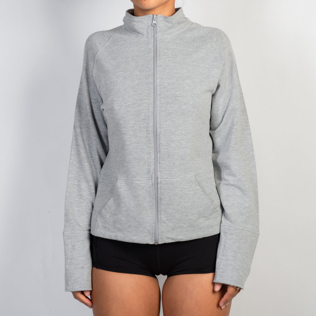 GREY COTTON ZIP JACKET