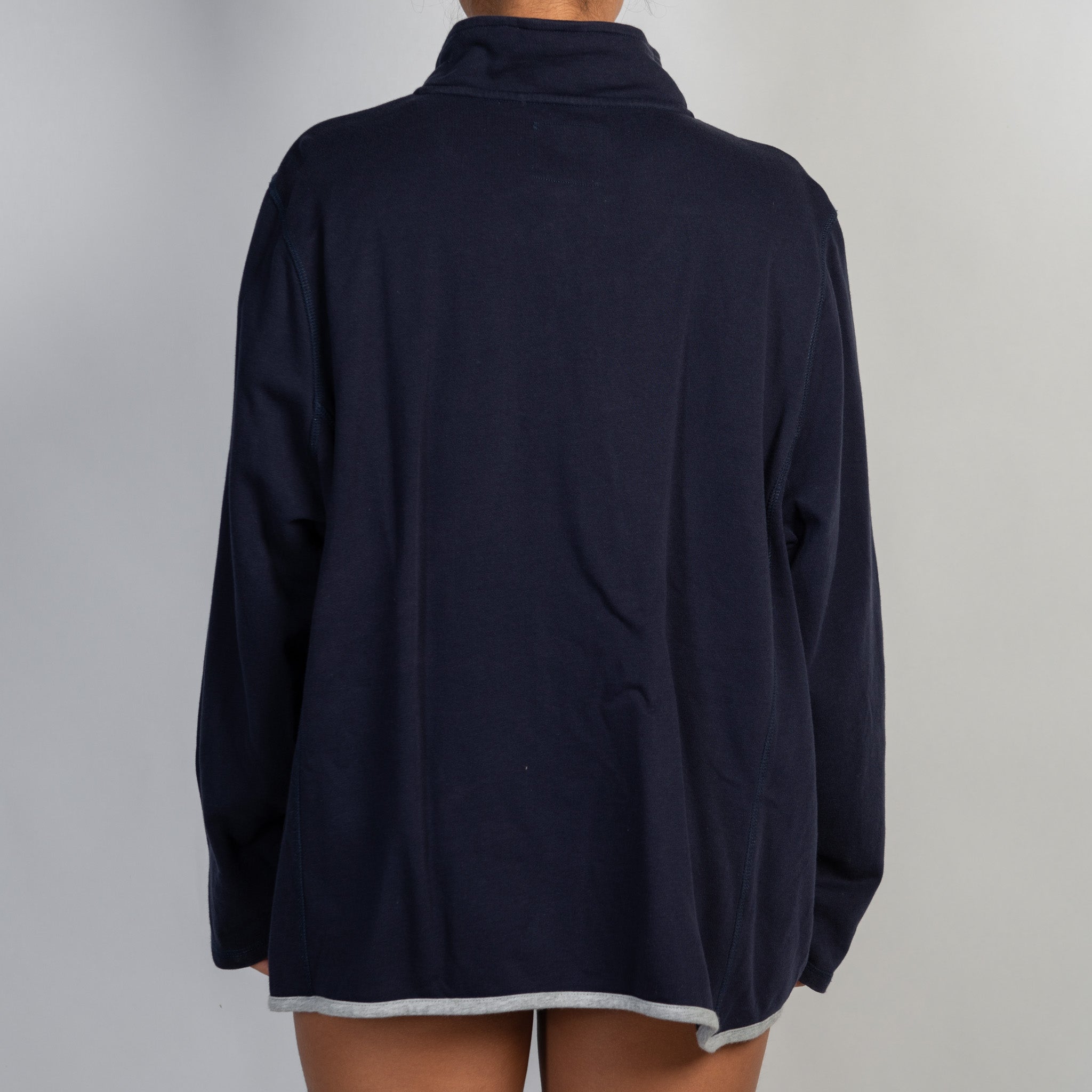 NAVY COTTON ZIP JACKET