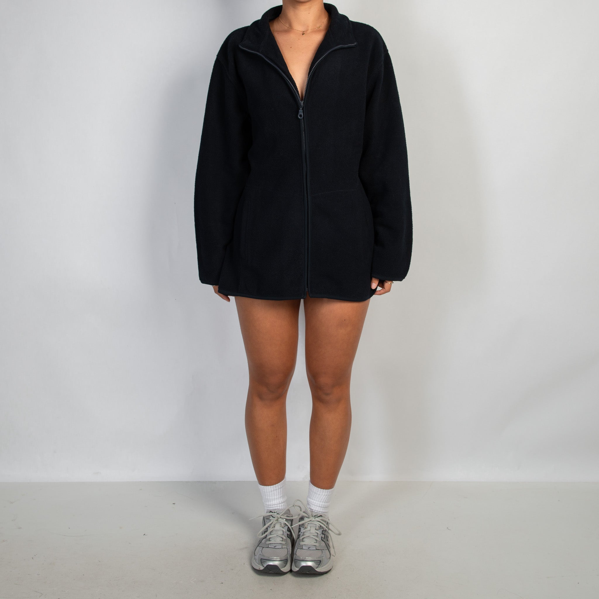 NAVY FLEECE ZIP JACKET