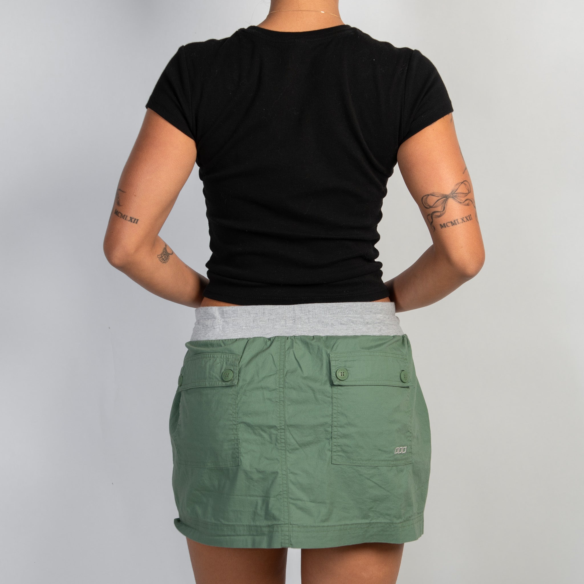 GREEN CARGO SKIRT
