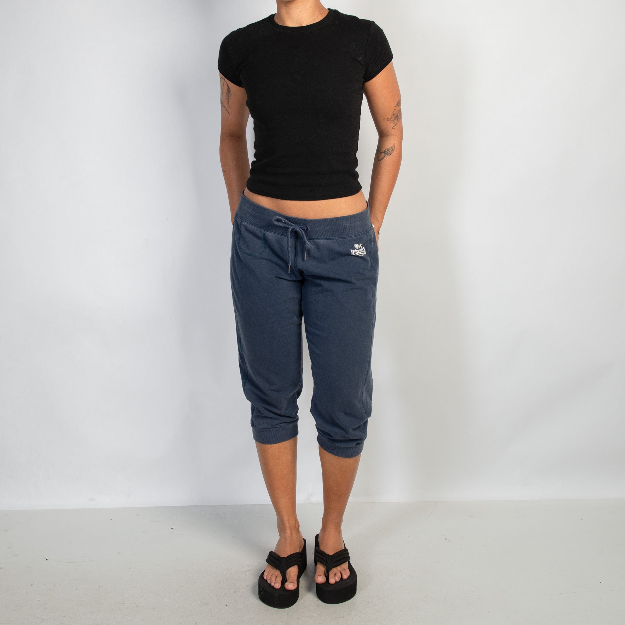 NAVY CROP LOUNGE PANTS