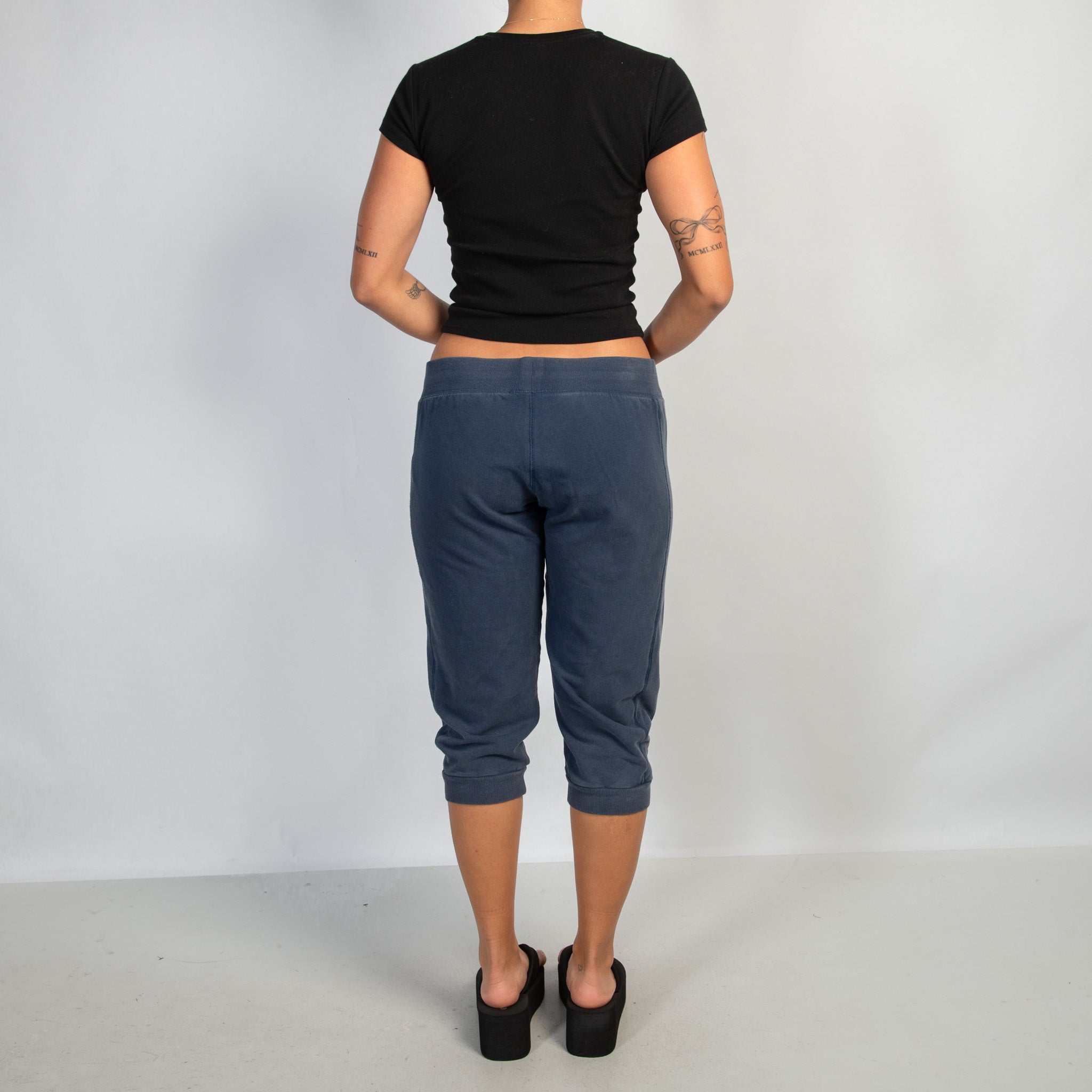 NAVY CROP LOUNGE PANTS