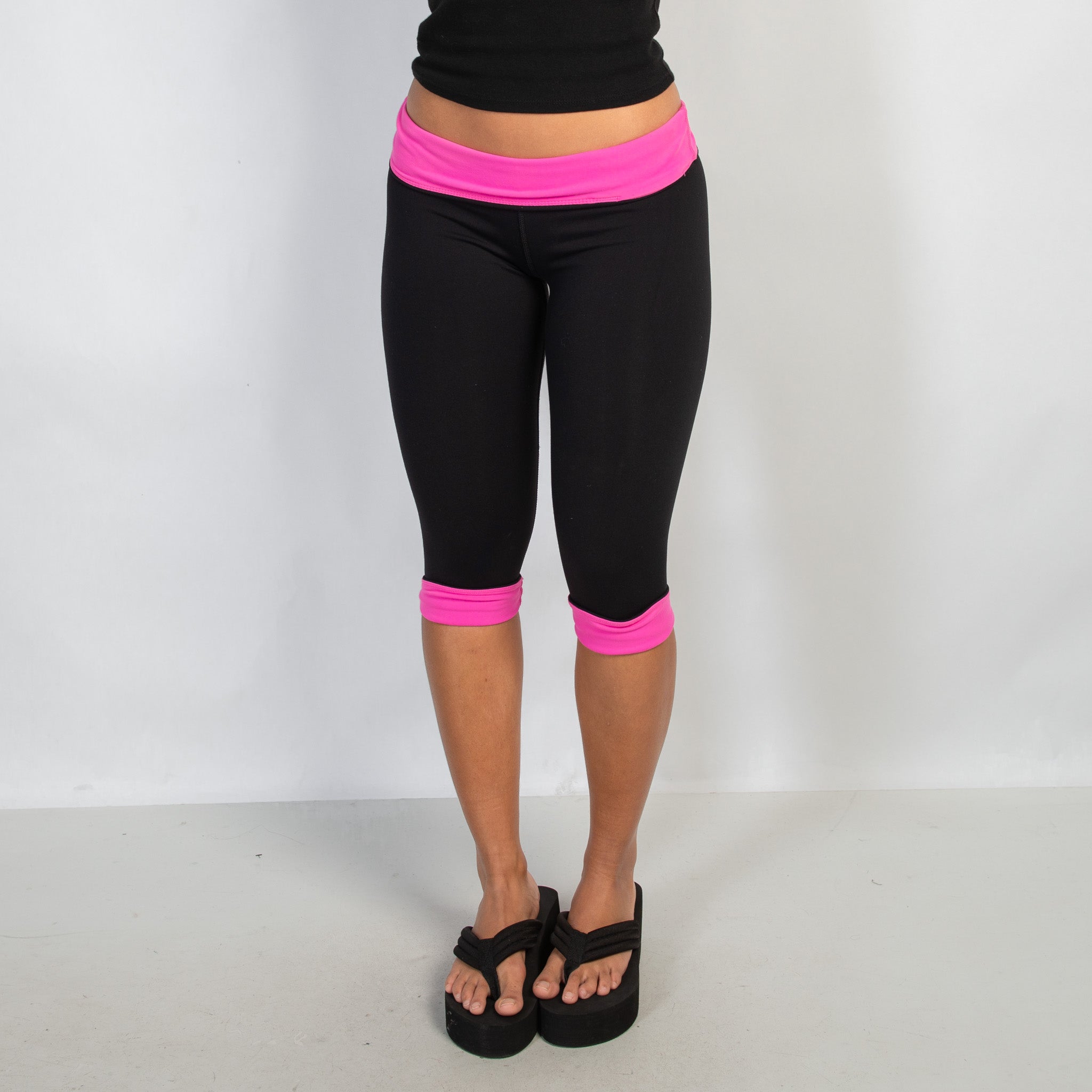 PINK ACCENT CROP TIGHTS