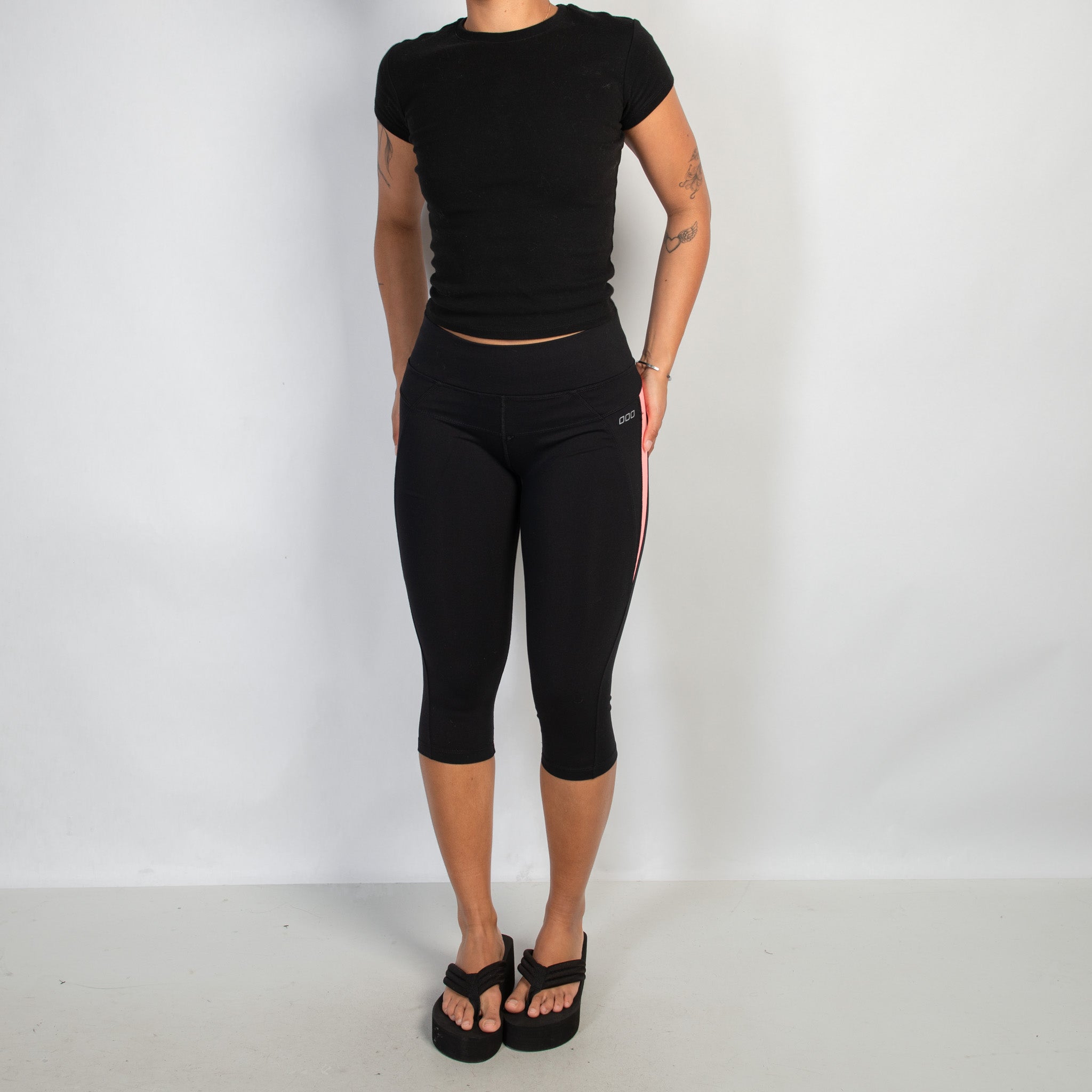PEACH ACCENT CROP TIGHTS