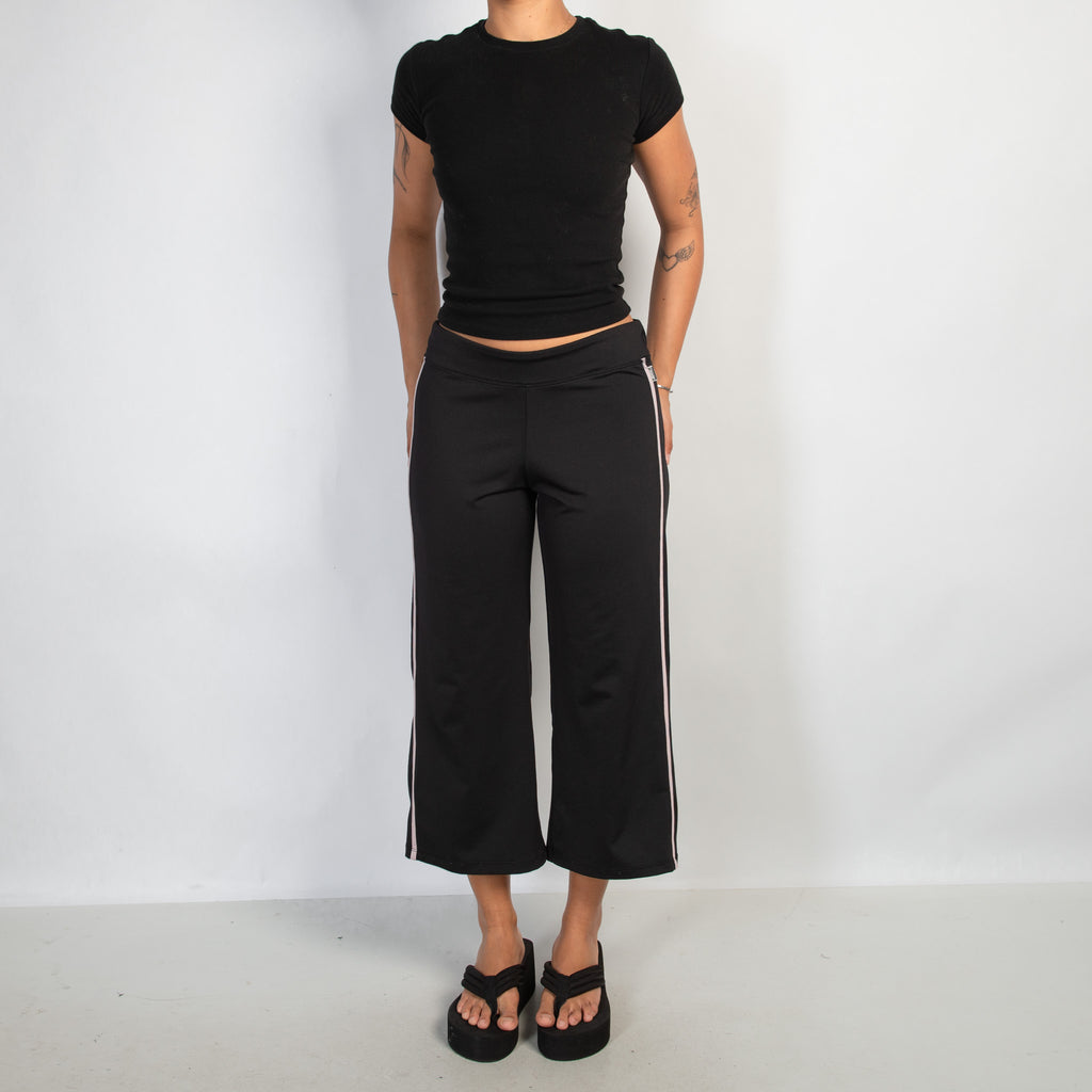 BLACK WIDE LEG CROP TIGHTS
