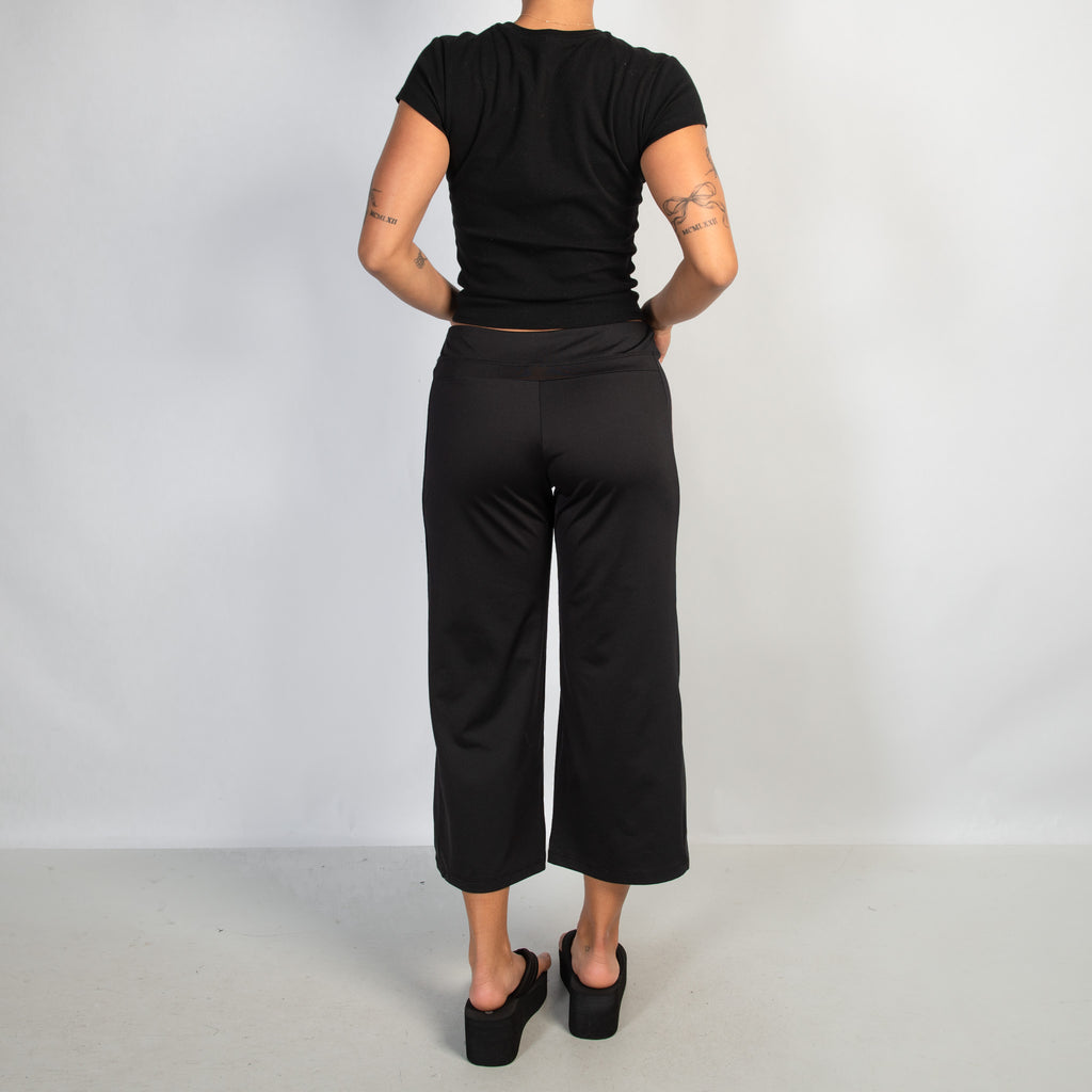 BLACK WIDE LEG CROP TIGHTS