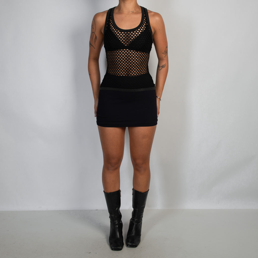 BLACK FISH NET TANK TOP