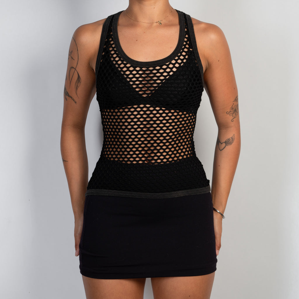 BLACK FISH NET TANK TOP