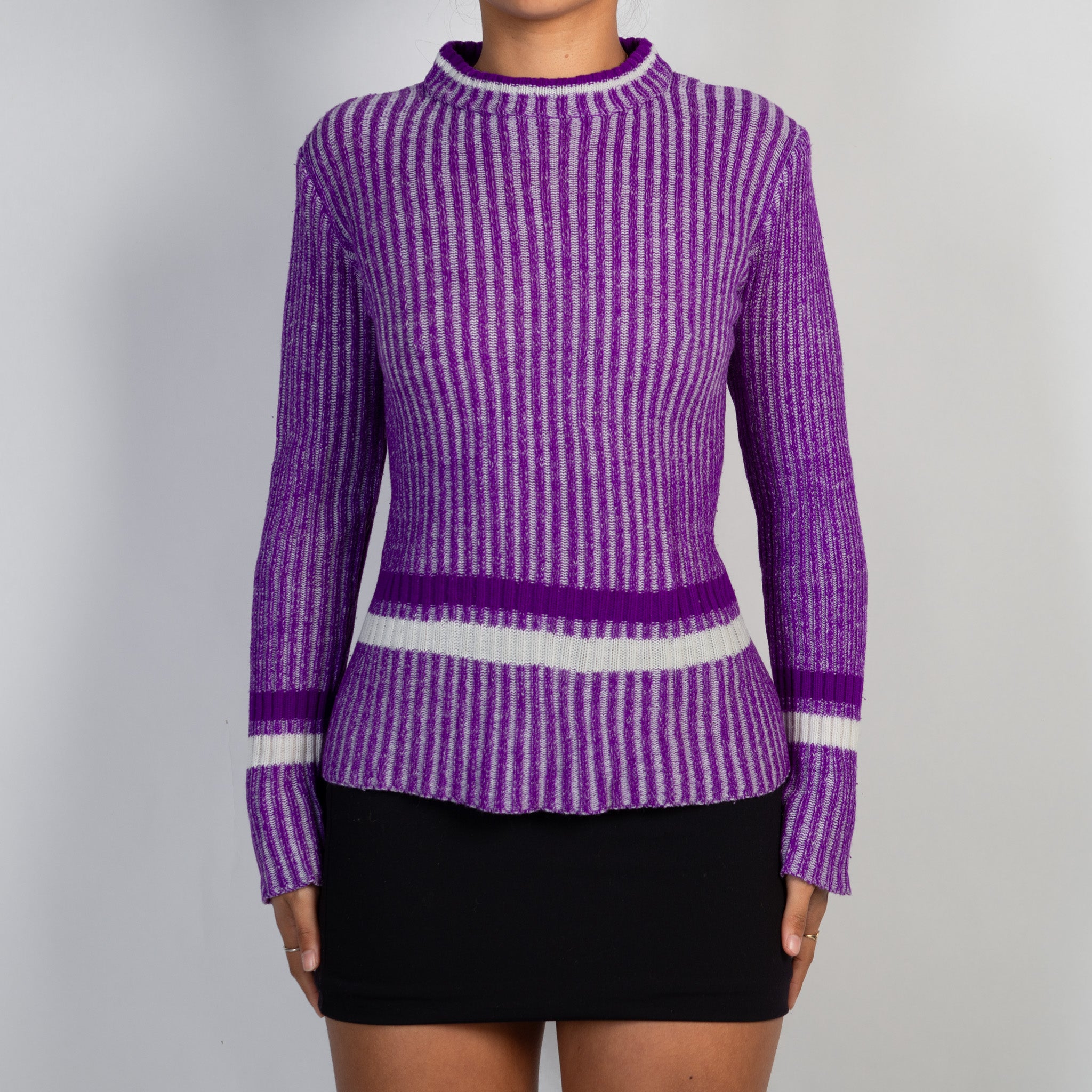 PURPLE STRIPE KNIT TOP