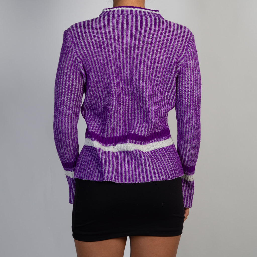 PURPLE STRIPE KNIT TOP
