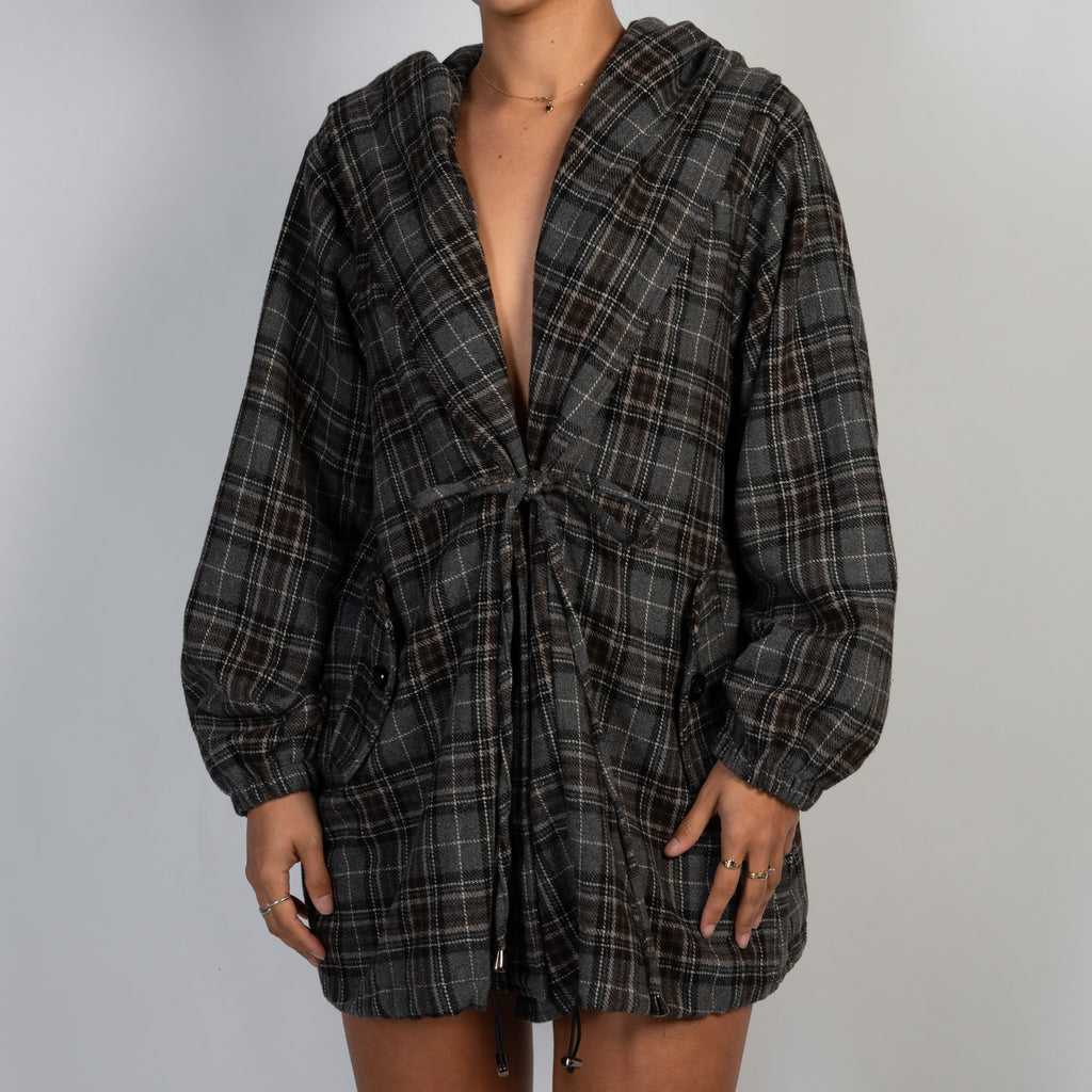 GREY WOOL PLAID JACKET