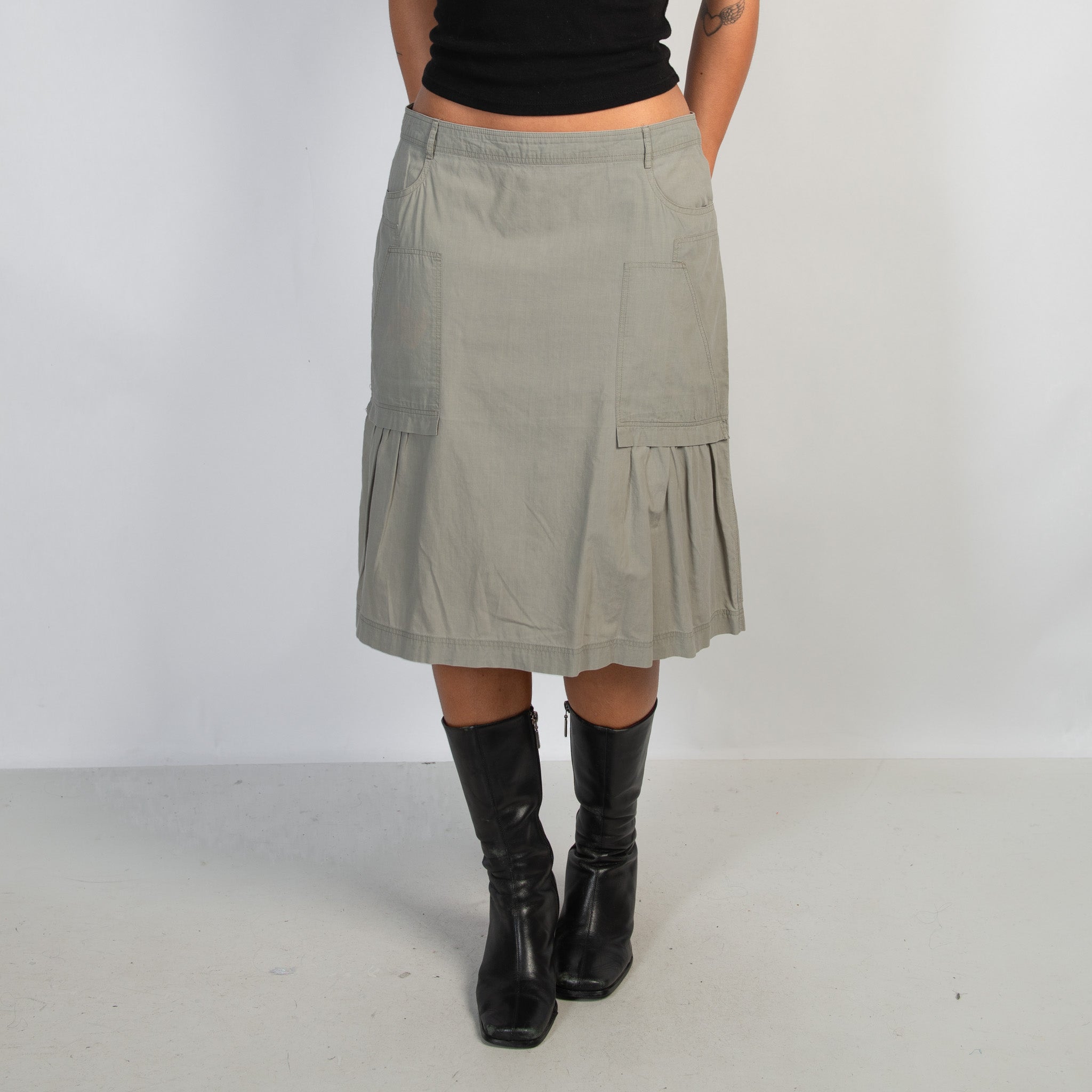 PALE GREEN MIDI SKIRT