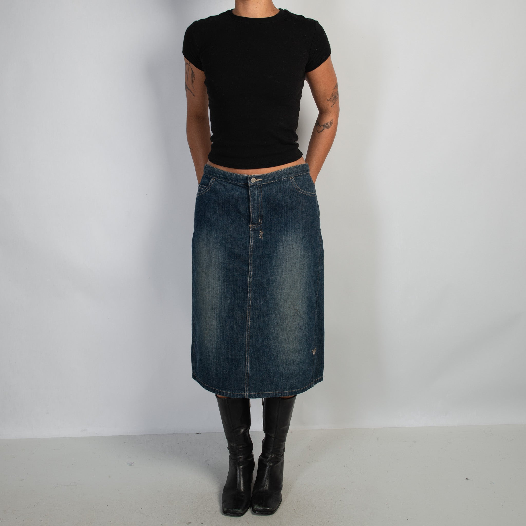 DENIM LONGLINE SKIRT