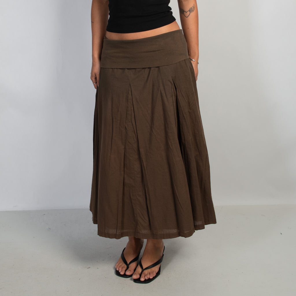 KHAKI FOLD OVER SKIRT