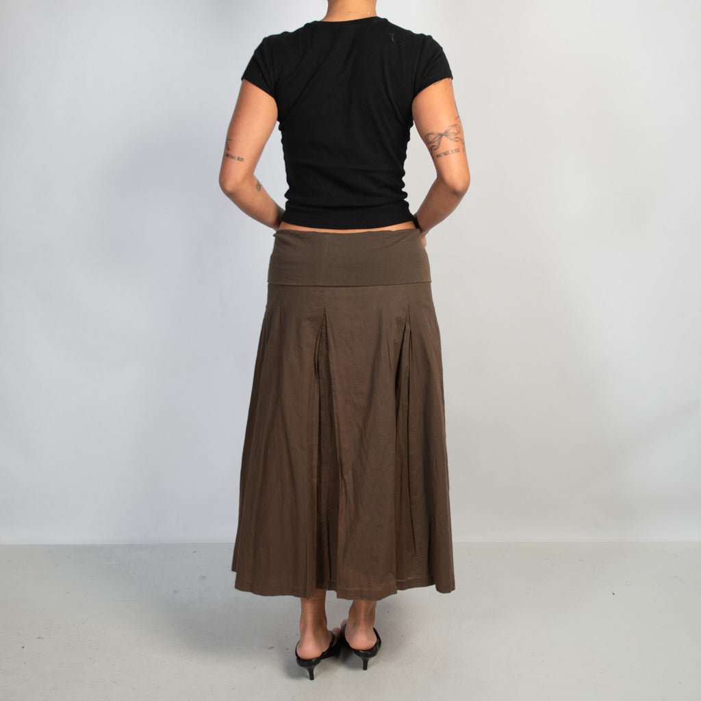 KHAKI FOLD OVER SKIRT