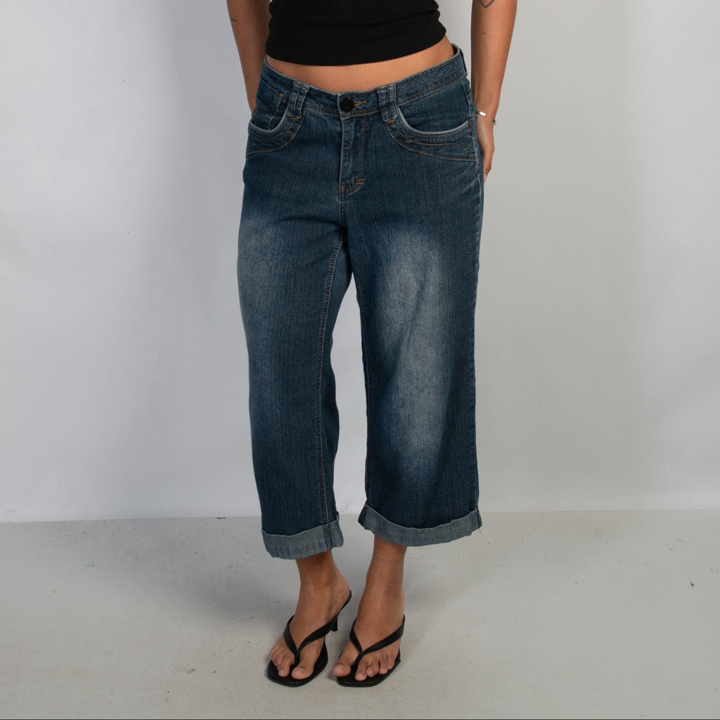 CUFF CROP DENIM JEANS