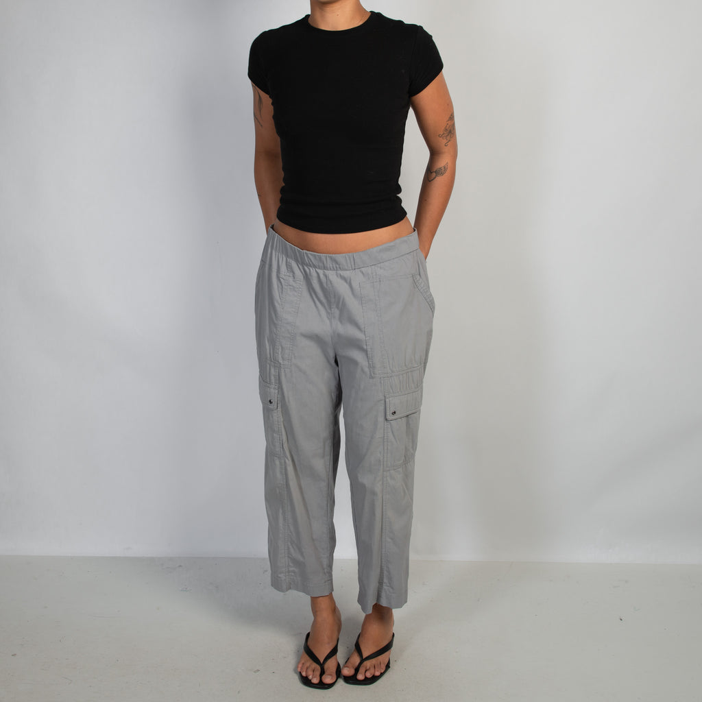 GREY STRETCH CARGO PANTS