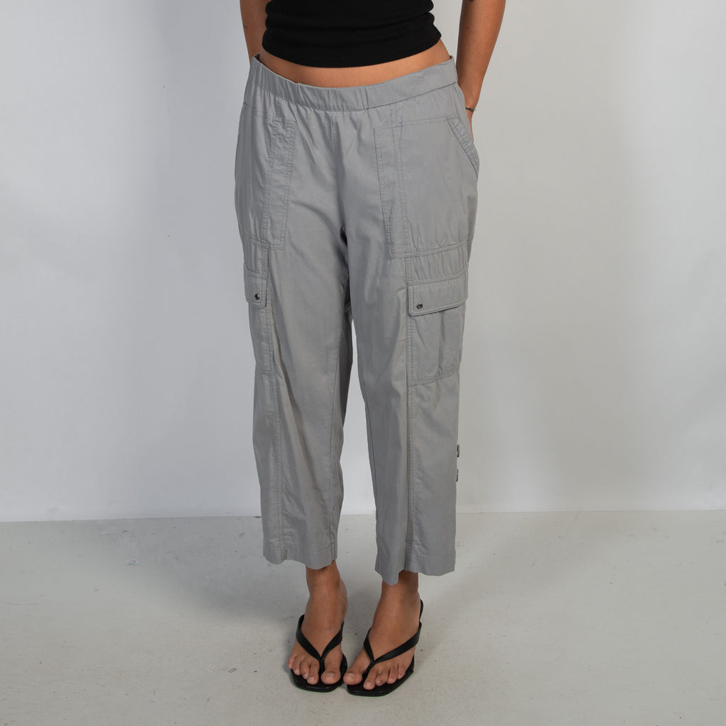 GREY STRETCH CARGO PANTS