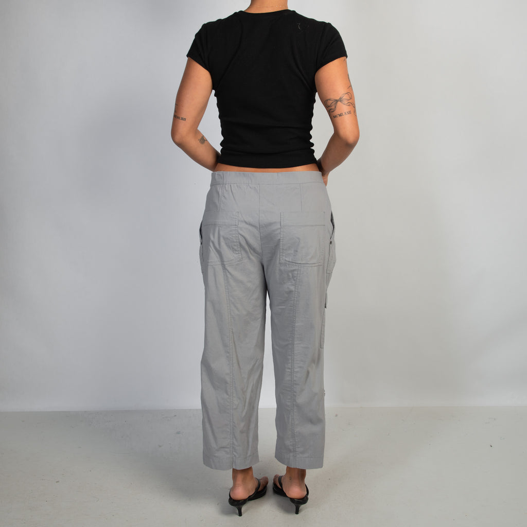 GREY STRETCH CARGO PANTS