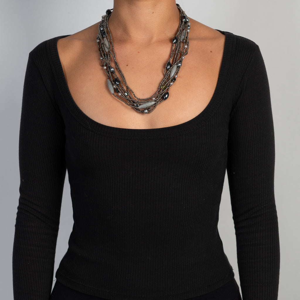 LAYERED BEAD NECKLACE