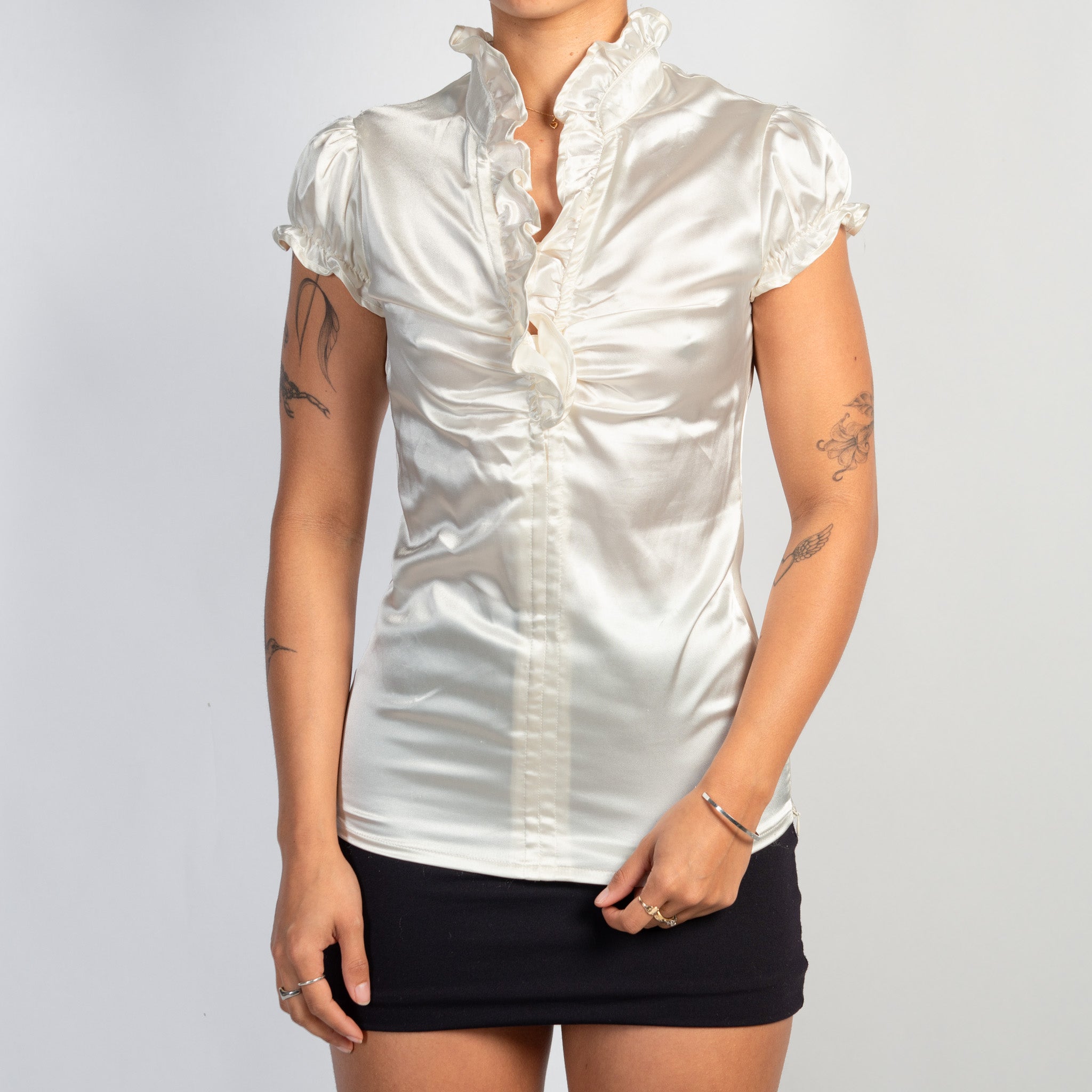 IVORY SATIN BLOUSE