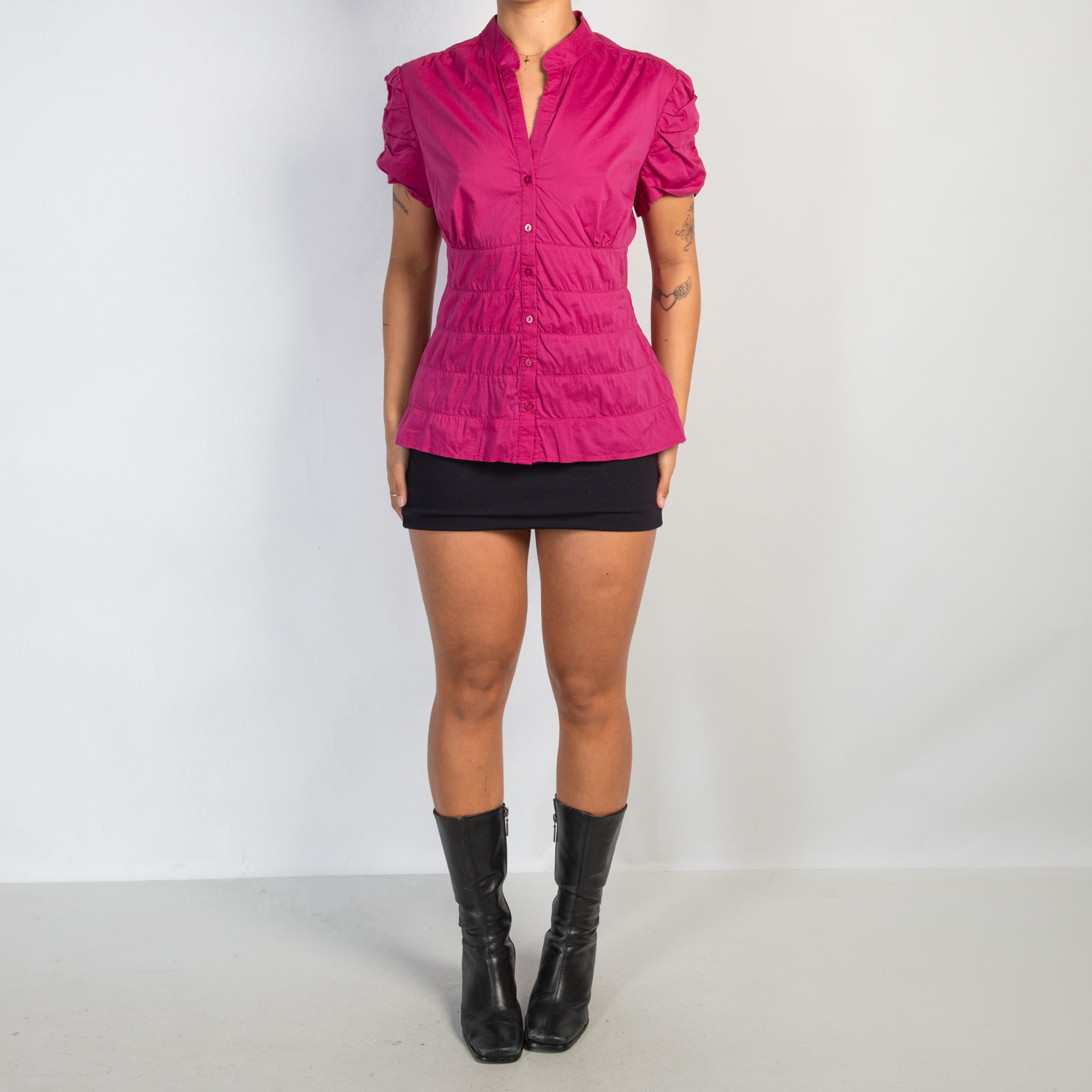 FUCHSIA PANEL BLOUSE