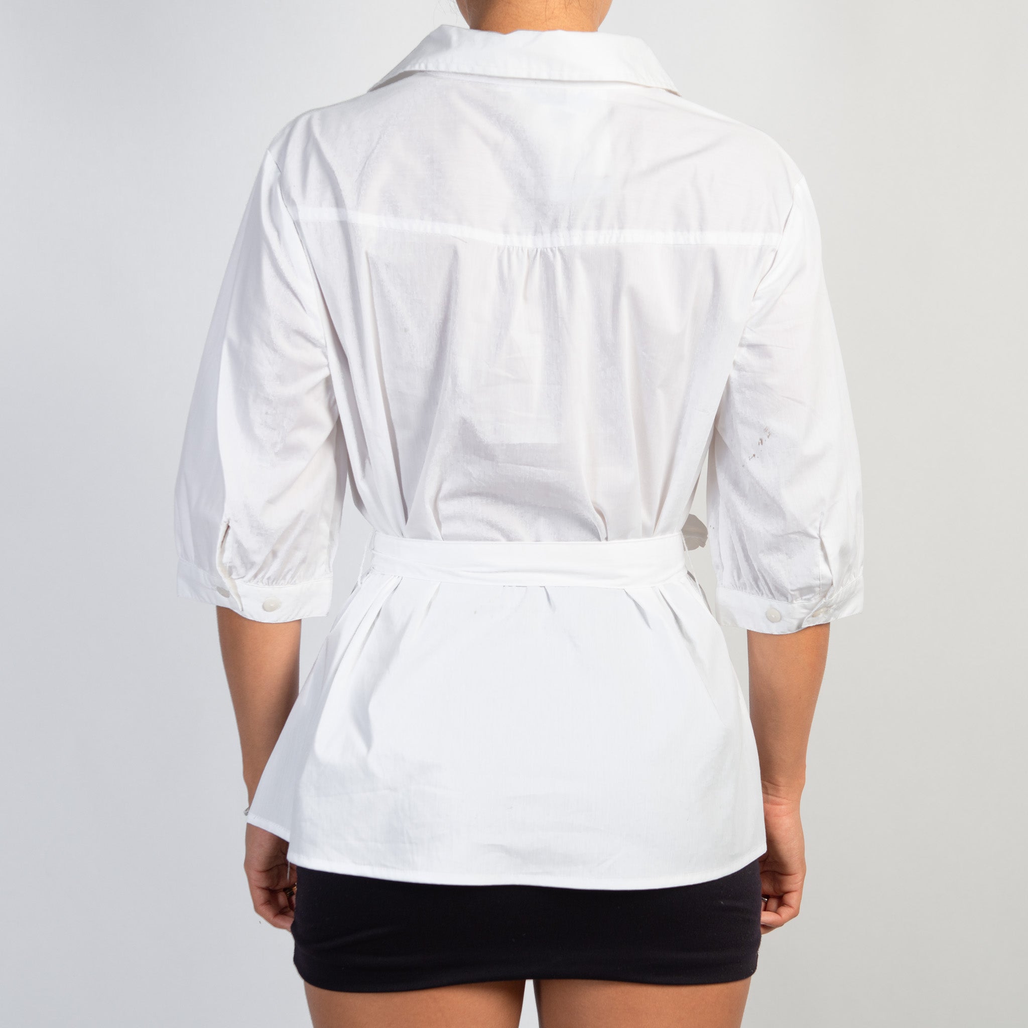 WHITE 1/2 SLEEVE BLOUSE