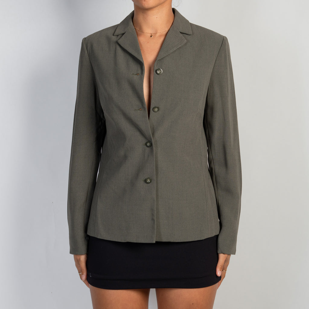 KHAKI BOXY BLAZER