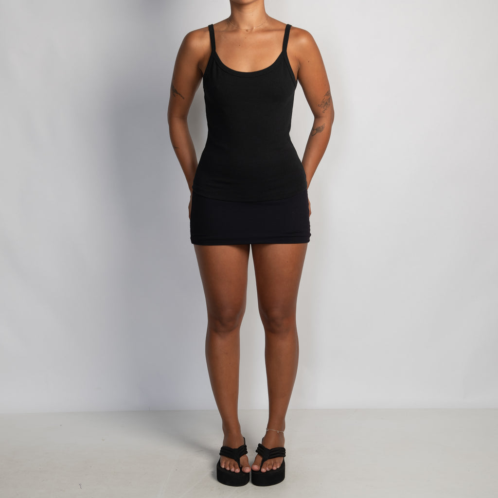 BLACK COTTON TANK TOP