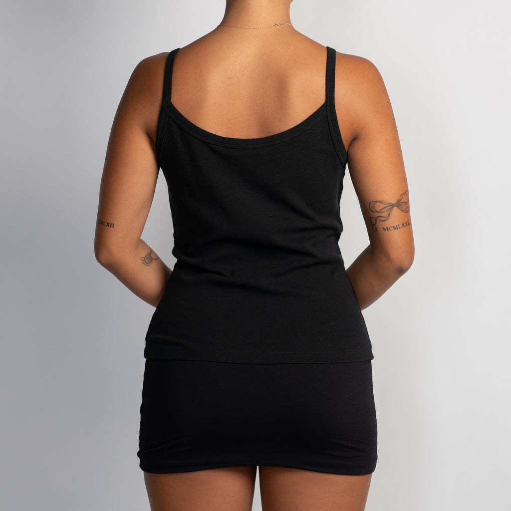 BLACK COTTON TANK TOP