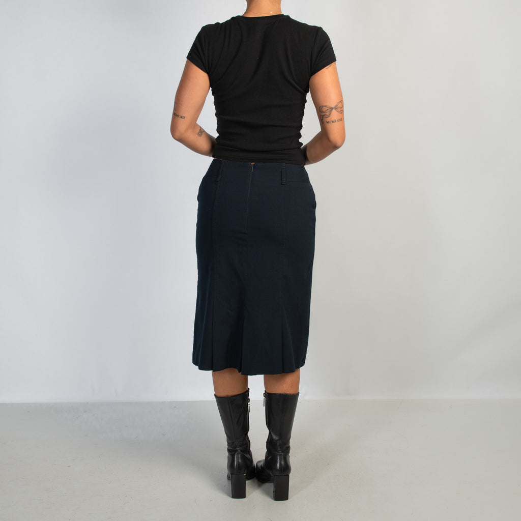 NAVY MIDI SKIRT