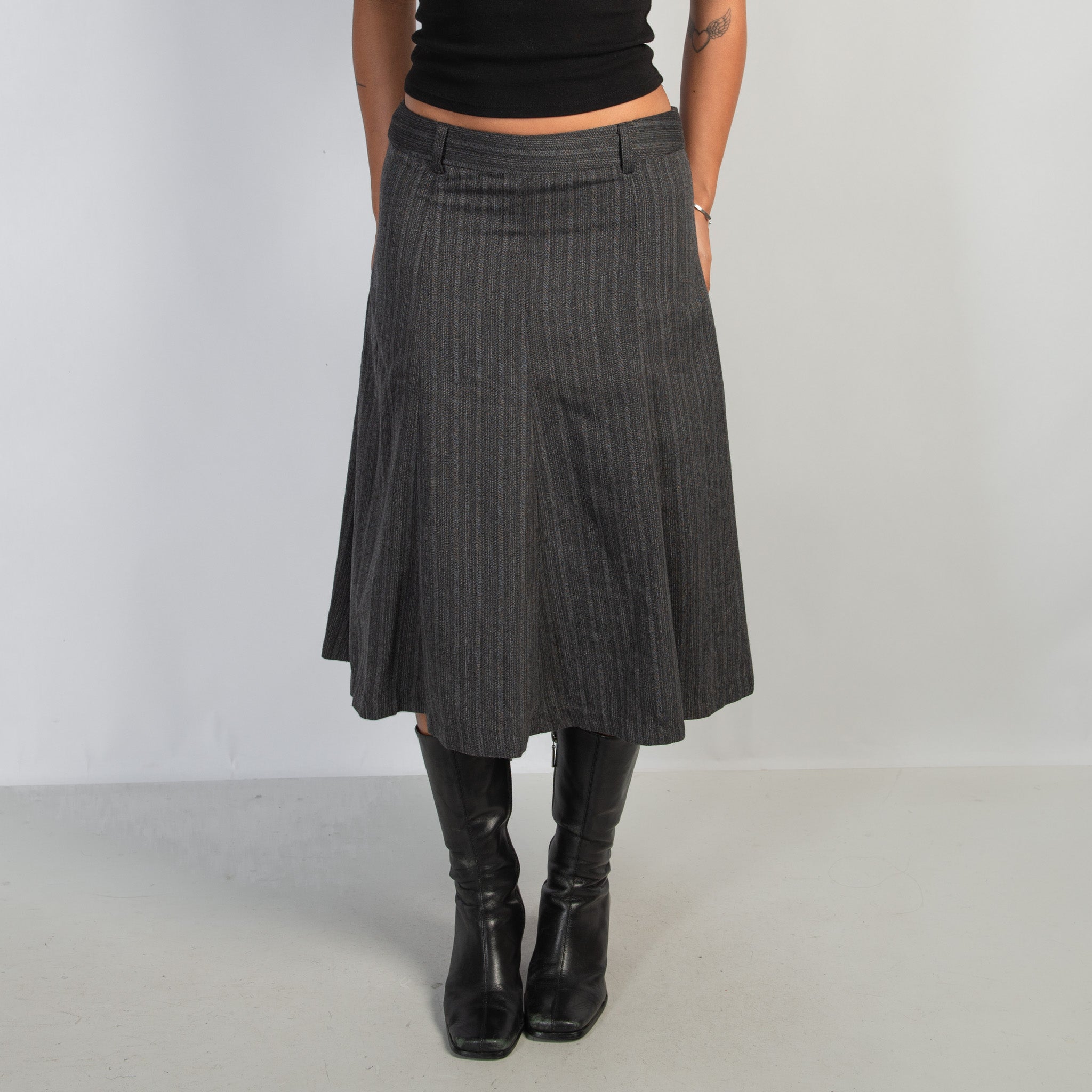 CHARCOAL MIDI SKIRT