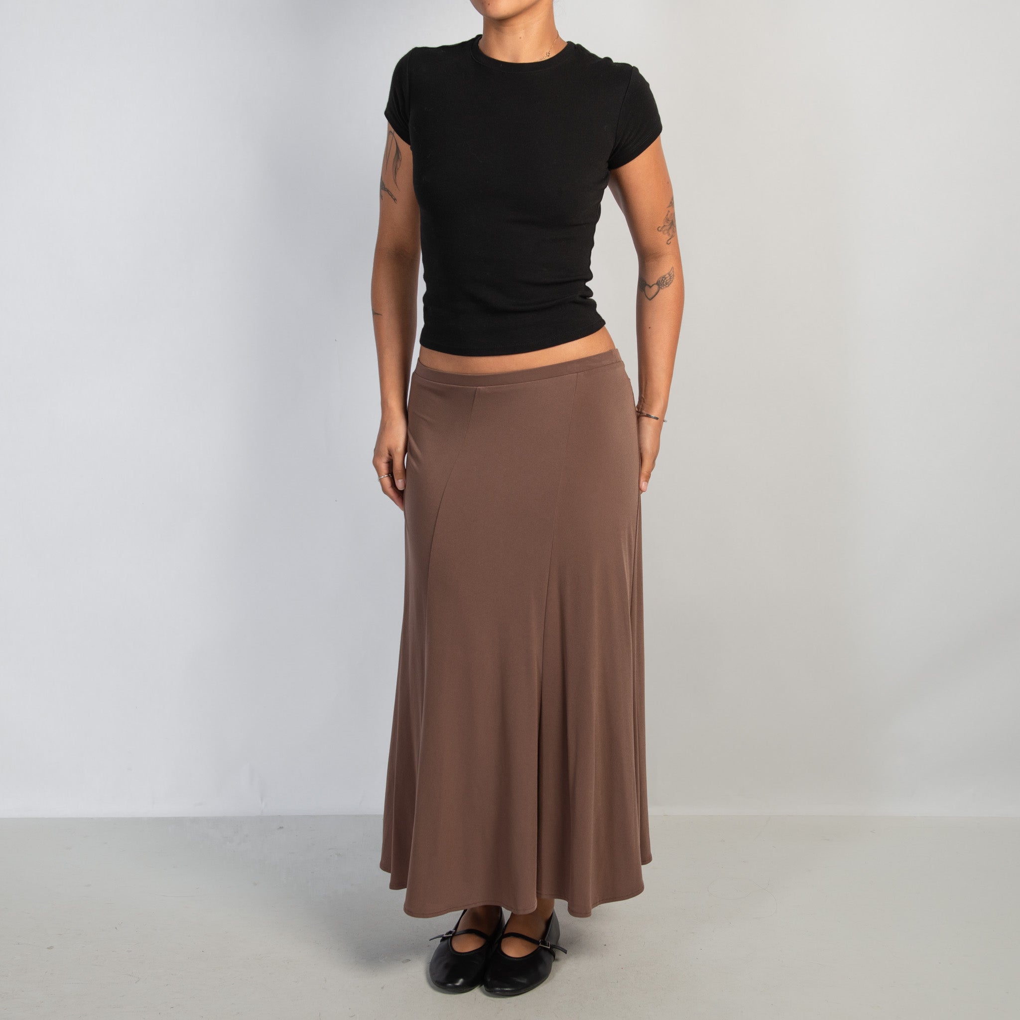 BROWN SLINKY SKIRT