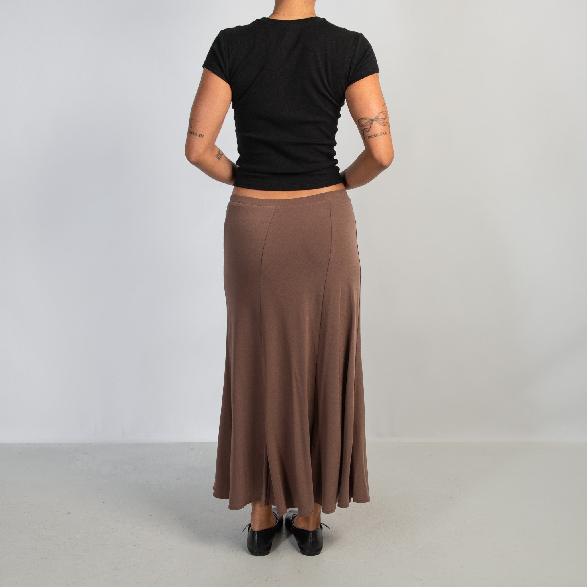 BROWN SLINKY SKIRT