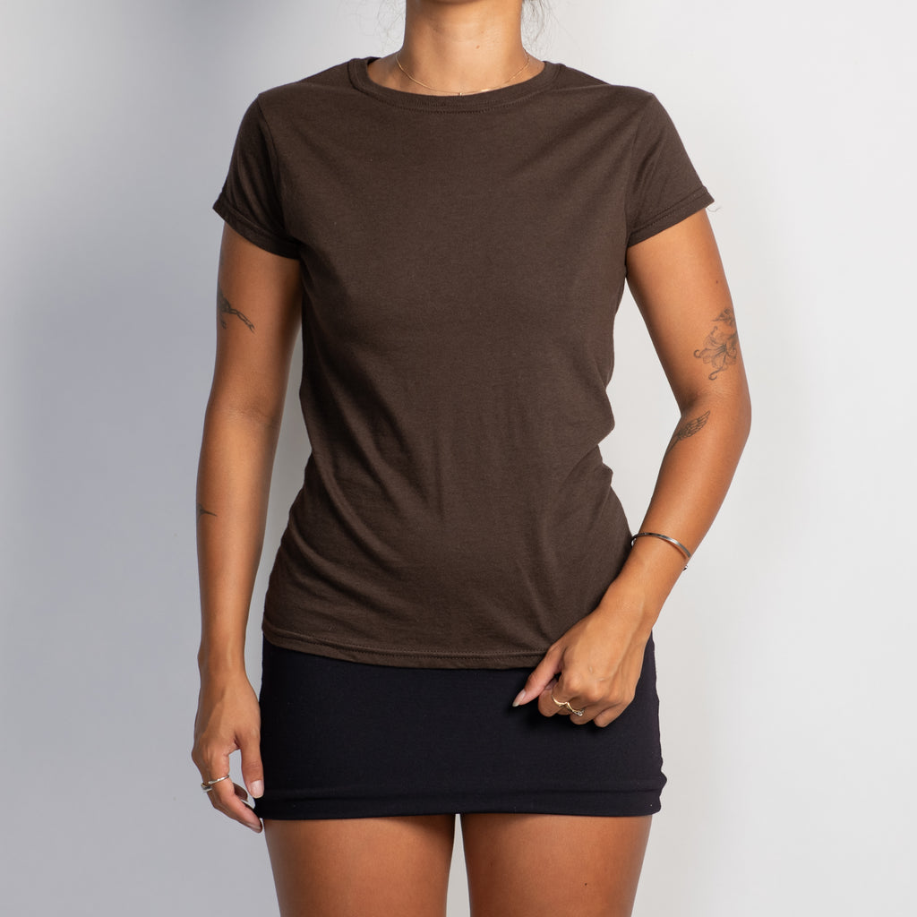 BROWN COTTON TEE