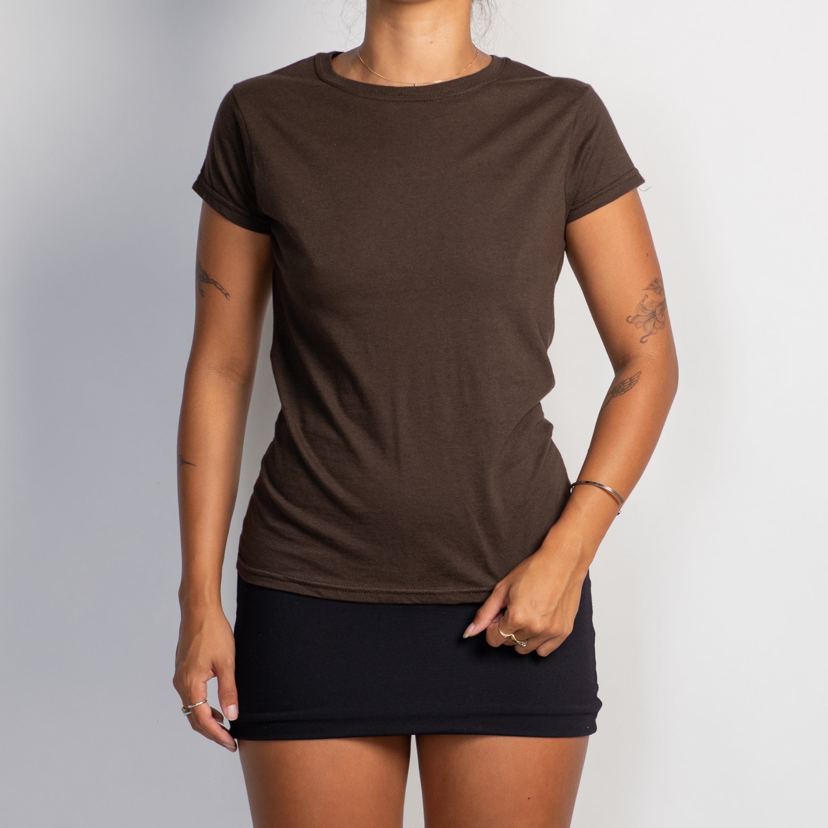 BROWN COTTON TEE