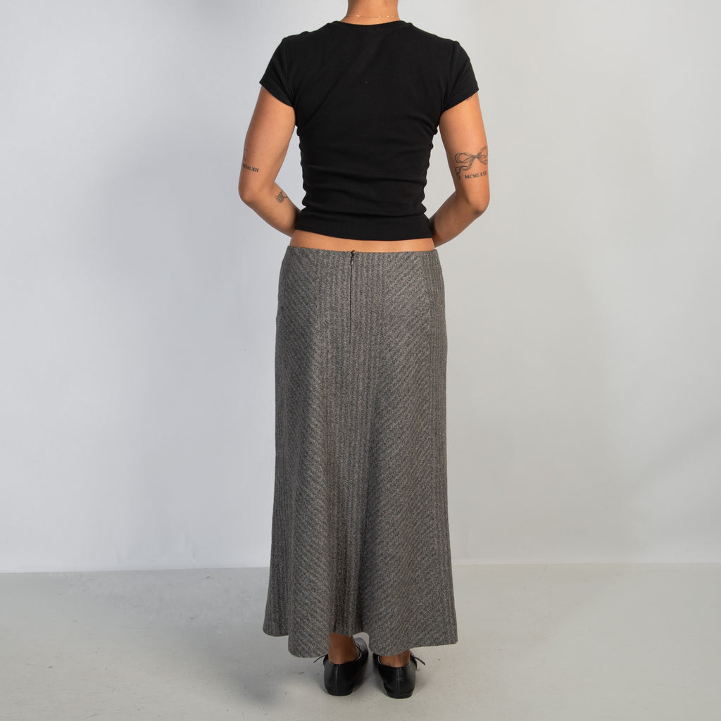 LONGLINE HERRINGBONE SKIRT