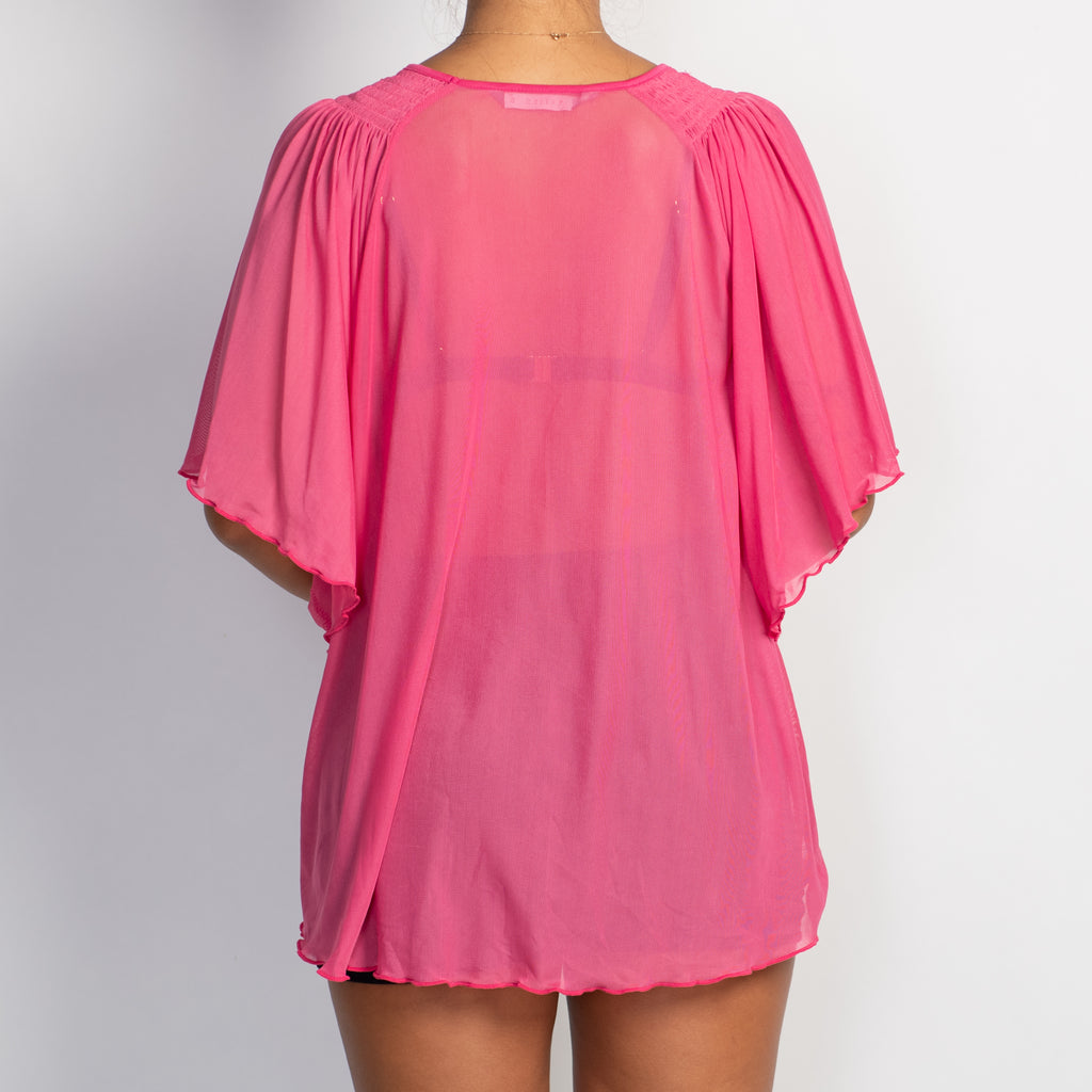 HOT PINK MESH TOP