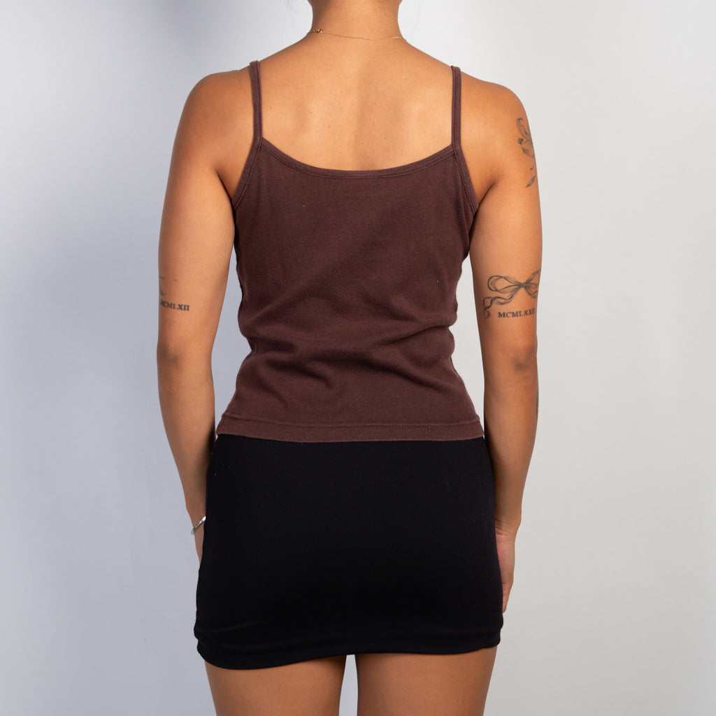 BROWN COTTON TANK TOP