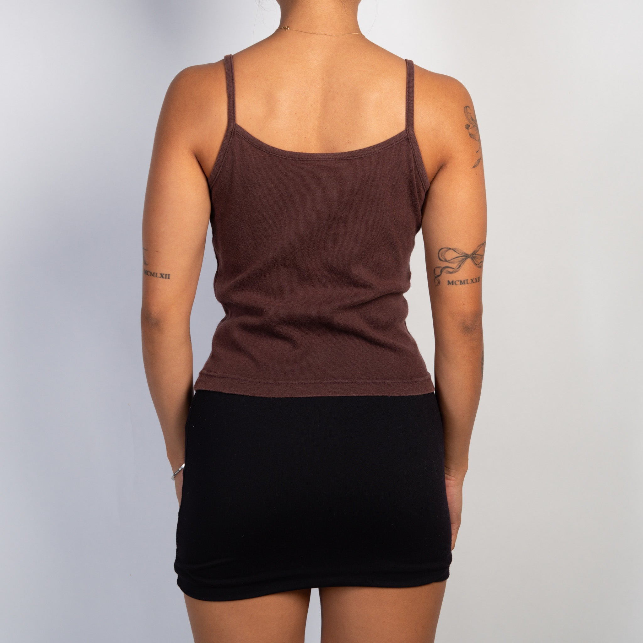 BROWN COTTON TANK TOP