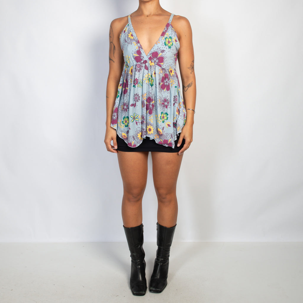 BLUE FLORAL CAMISOLE